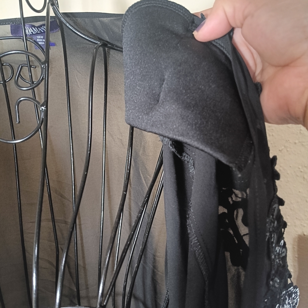 Roaman's Black Sheer Cardigan - Picture 3 of 8